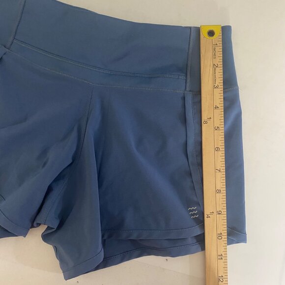 Free Fly Womens Performance Athletic Shorts XS Blue Bamboo Hidden Pocket Gym Act - Picture 7 of 9